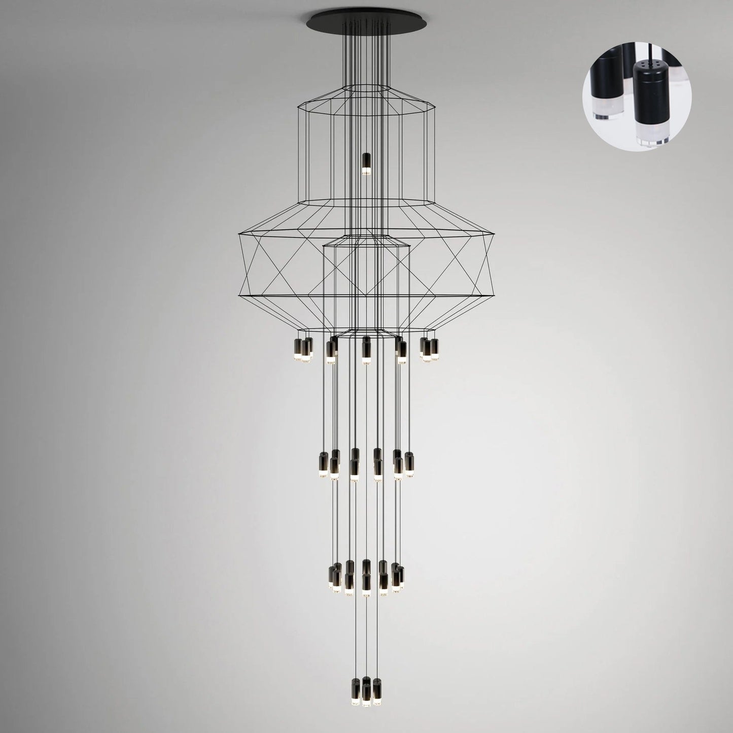 Geometric Wire Frame Chandelier — Modern Statement