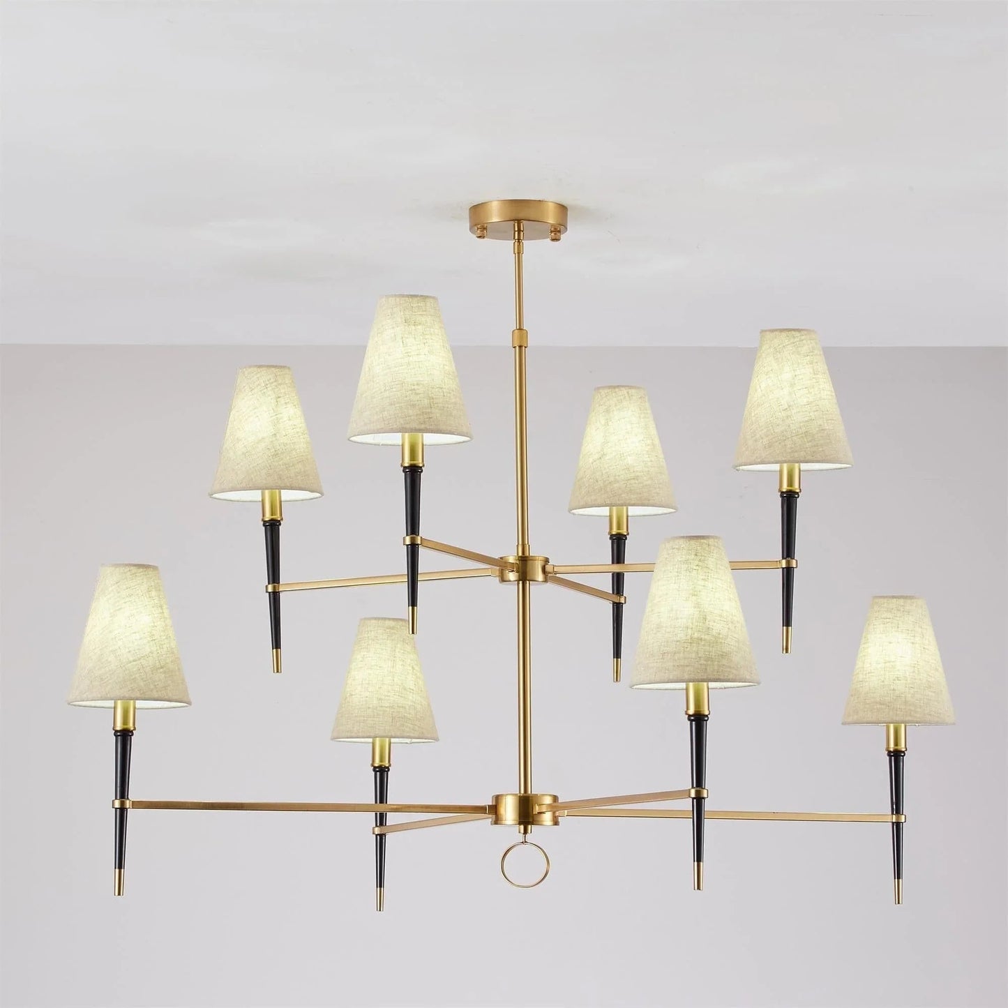 Fabric Shade Chandelier — Timeless Mid - Century Sophistication - LumoTrot