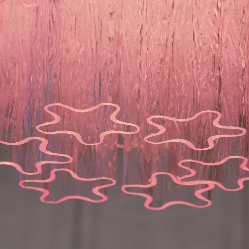 Pink Blown Glass Ceiling Light — Art Deco Radiance - LumoTrot