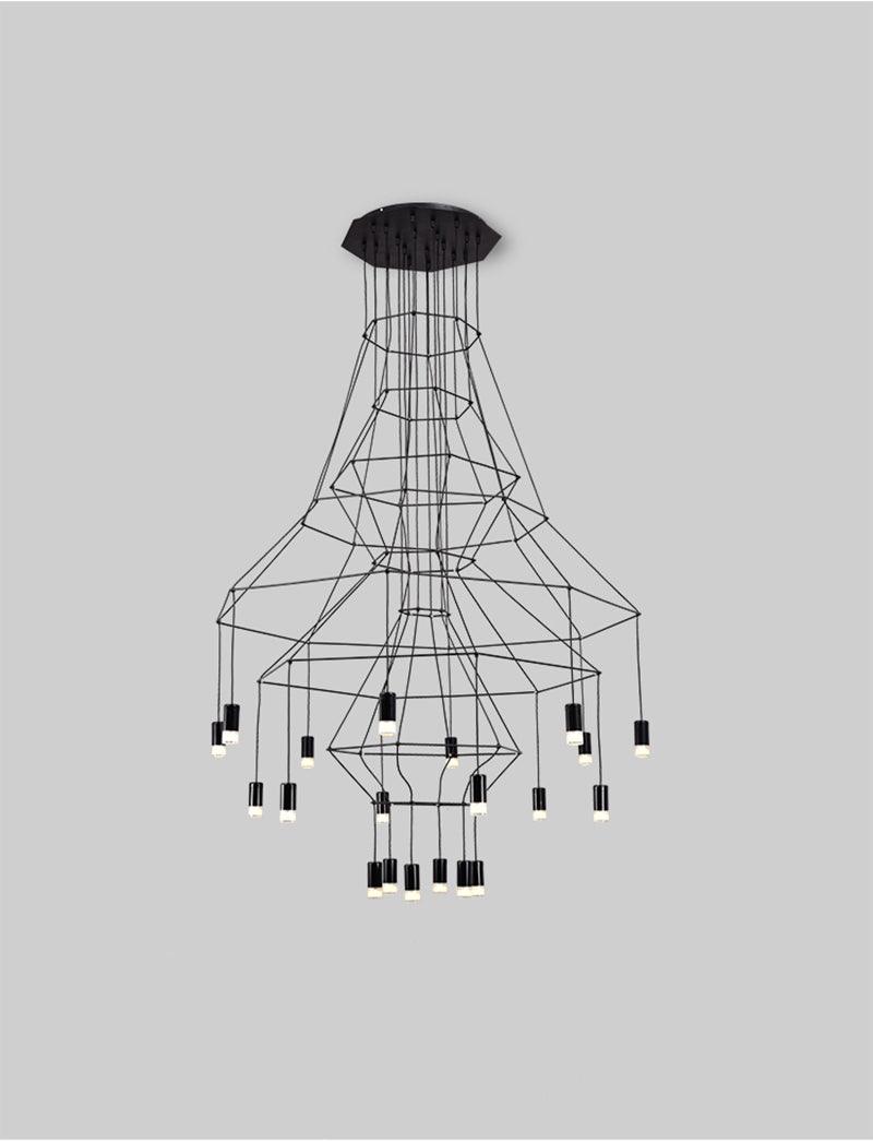 Geometric Wire Frame Chandelier — Modern Statement - LumoTrot