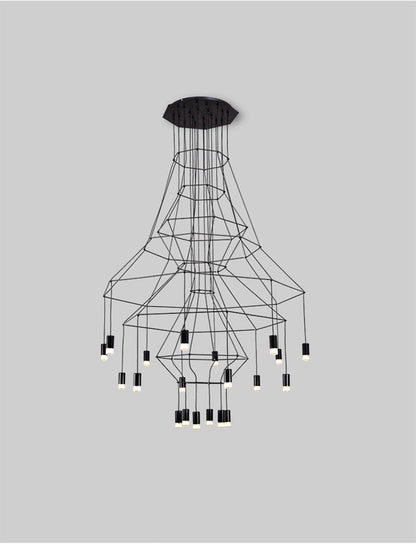 Geometric Wire Frame Chandelier — Modern Statement - LumoTrot