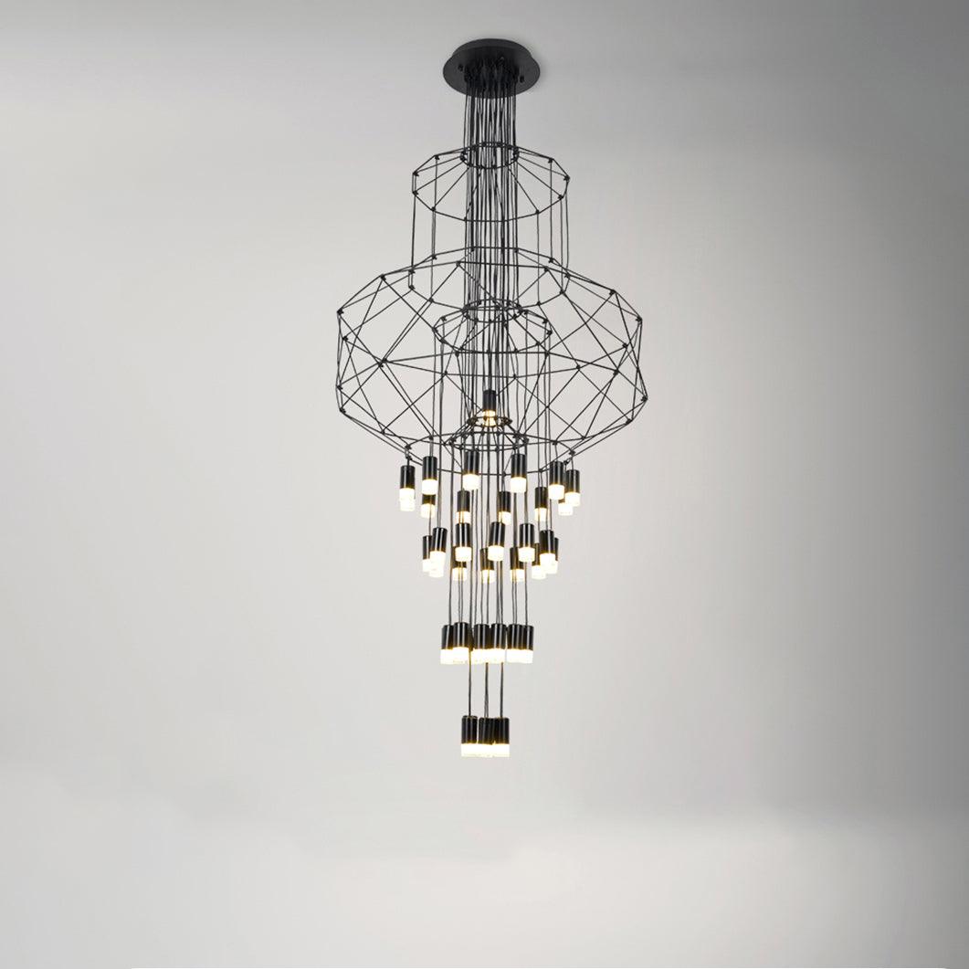 Geometric Wire Frame Chandelier — Modern Statement - LumoTrot