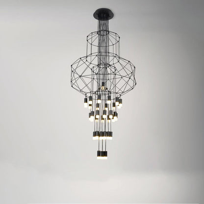 Geometric Wire Frame Chandelier — Modern Statement - LumoTrot