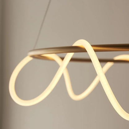 Brass LED Bar Pendant Light — Organic Sculptural Glow - LumoTrot