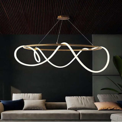 Brass LED Bar Pendant Light — Organic Sculptural Glow - LumoTrot