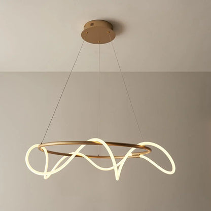 Brass LED Bar Pendant Light — Organic Sculptural Glow - LumoTrot