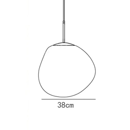 Melt Ball Glass Globe Chandelier Amber Color – Dining Room Ceiling Pendant