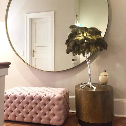 Brass Feather Table Lamp — Glamorous Statement Piece