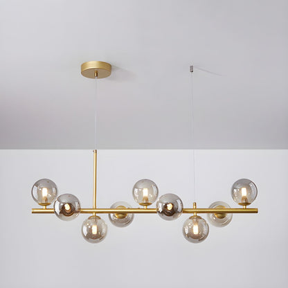 Smoked Glass Globe Chandelier — Mid-Century Modern Radiance