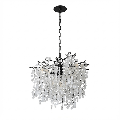 Brass Crystal Chandelier — Ethereal Forest Glow