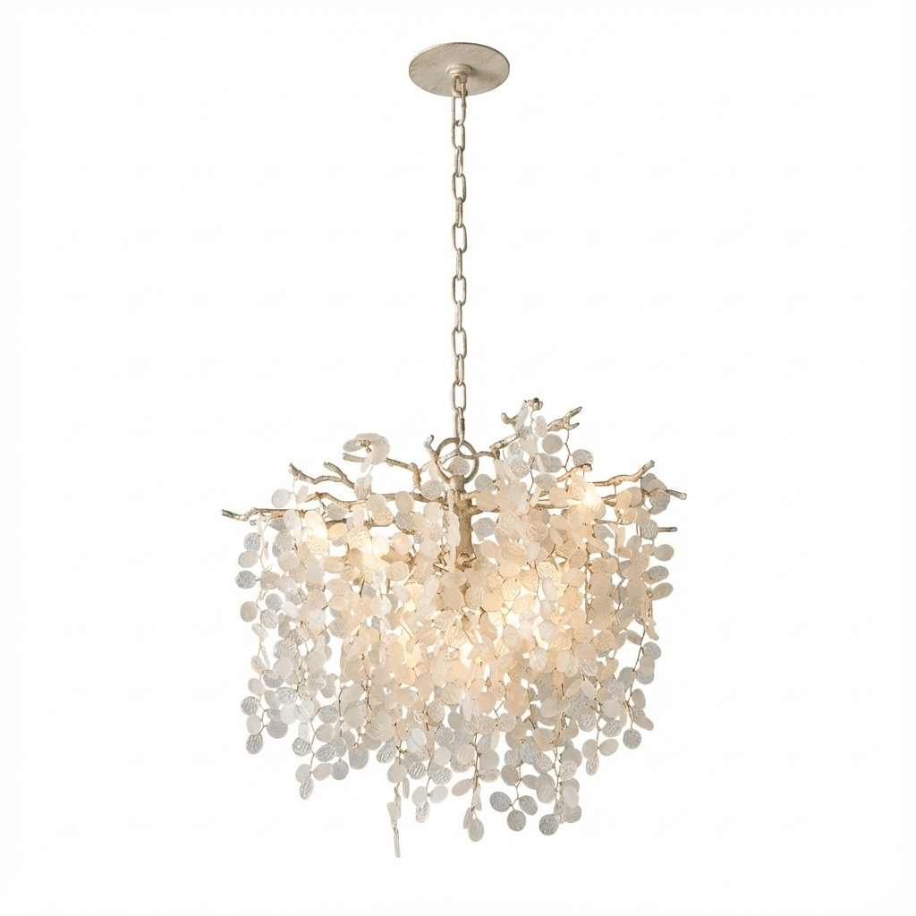 Brass Crystal Chandelier — Ethereal Forest Glow