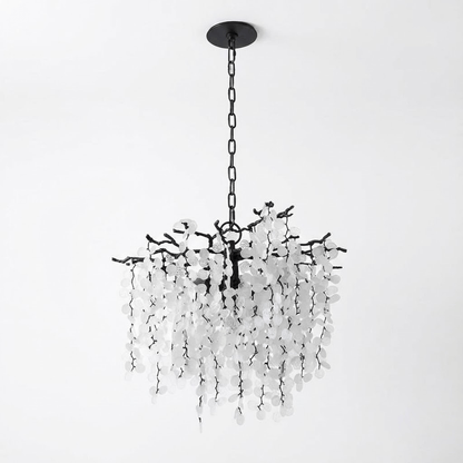 Brass Crystal Chandelier — Ethereal Forest Glow