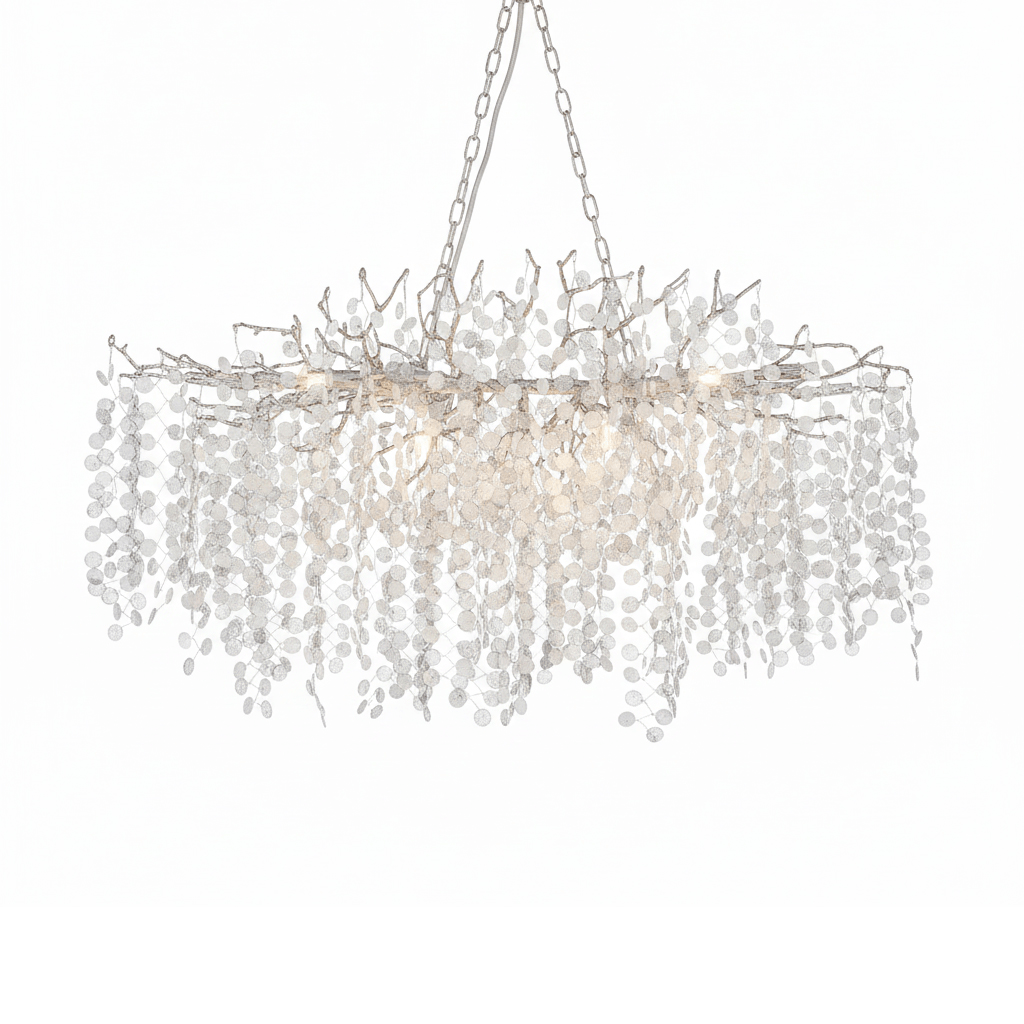 Brass Crystal Chandelier — Ethereal Forest Glow