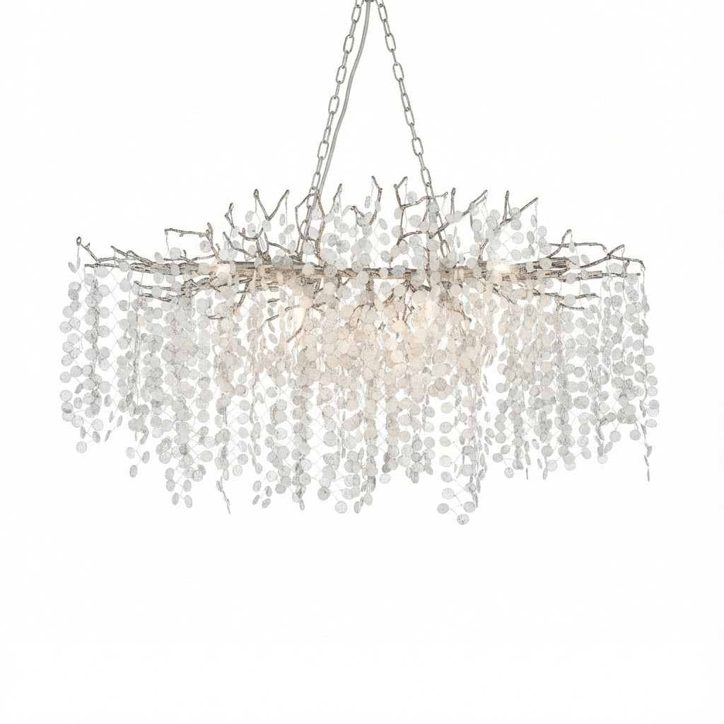 Brass Crystal Chandelier — Ethereal Forest Glow