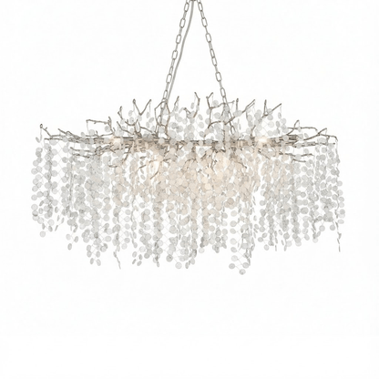 Brass Crystal Chandelier — Ethereal Forest Glow