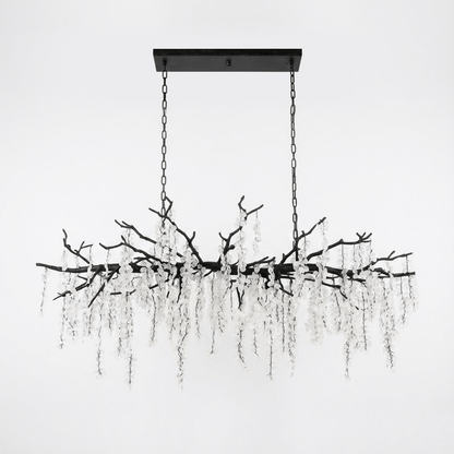Brass Crystal Chandelier — Ethereal Forest Glow