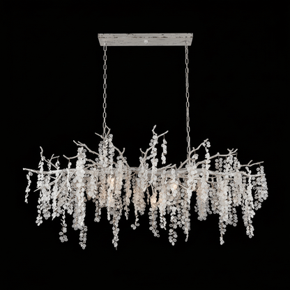 Brass Crystal Chandelier — Ethereal Forest Glow