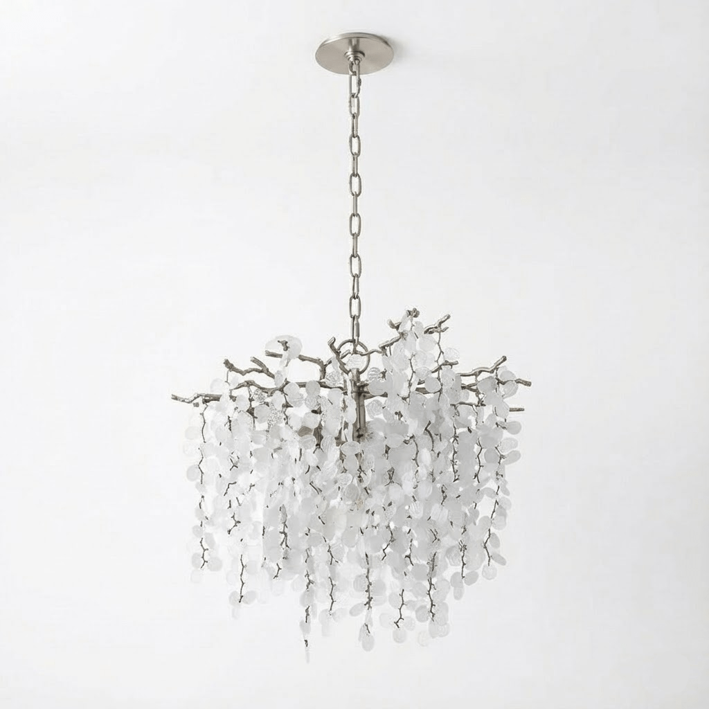 Brass Crystal Chandelier — Ethereal Forest Glow