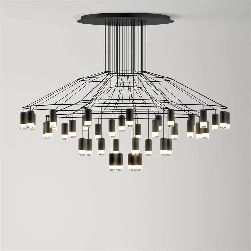 Geometric Wire Frame Chandelier — Modern Statement