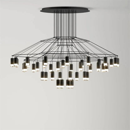 Geometric Wire Frame Chandelier — Modern Statement