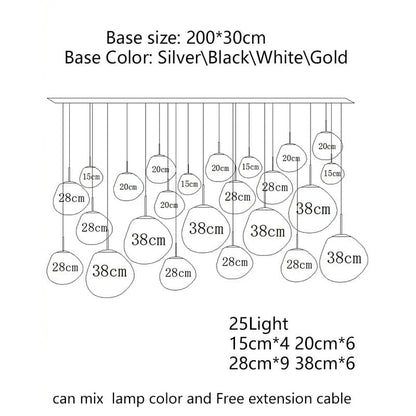 Melt Ball Pendant Light 7 Globe Chrome Mirror Chandelier – All Color Options Display