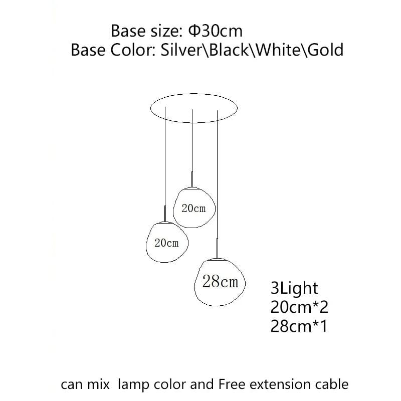 Melt Ball Cluster Pendant Light Gold Glass Globe – Modern Living Room Lamp