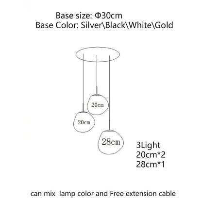 Melt Ball Cluster Pendant Light Gold Glass Globe – Modern Living Room Lamp