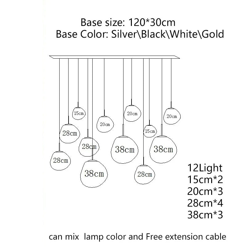 Melt Ball Ceiling Pendant Light Pink Cluster Chandelier 7 Globe Chrome