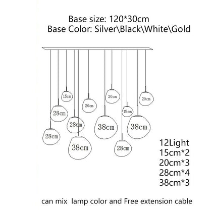 Melt Ball Ceiling Pendant Light Pink Cluster Chandelier 7 Globe Chrome