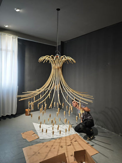 LumoTrot Bespoke Grand Mother-of-Pearl Chandelier - Solid Brass - LumoTrot