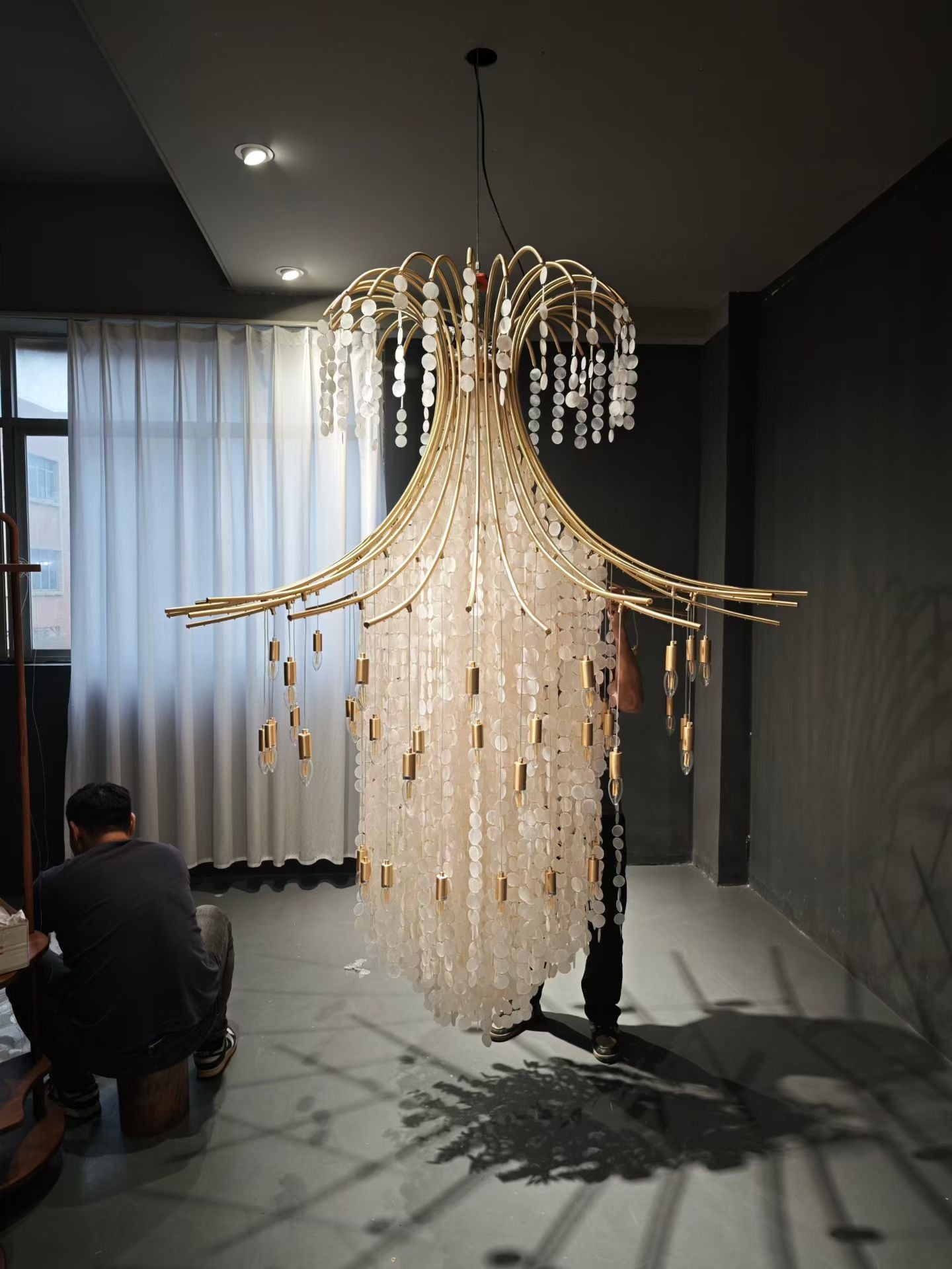 LumoTrot Bespoke Grand Mother-of-Pearl Chandelier - Solid Brass - LumoTrot