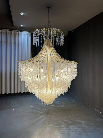 LumoTrot Bespoke Grand Mother-of-Pearl Chandelier - Solid Brass - LumoTrot