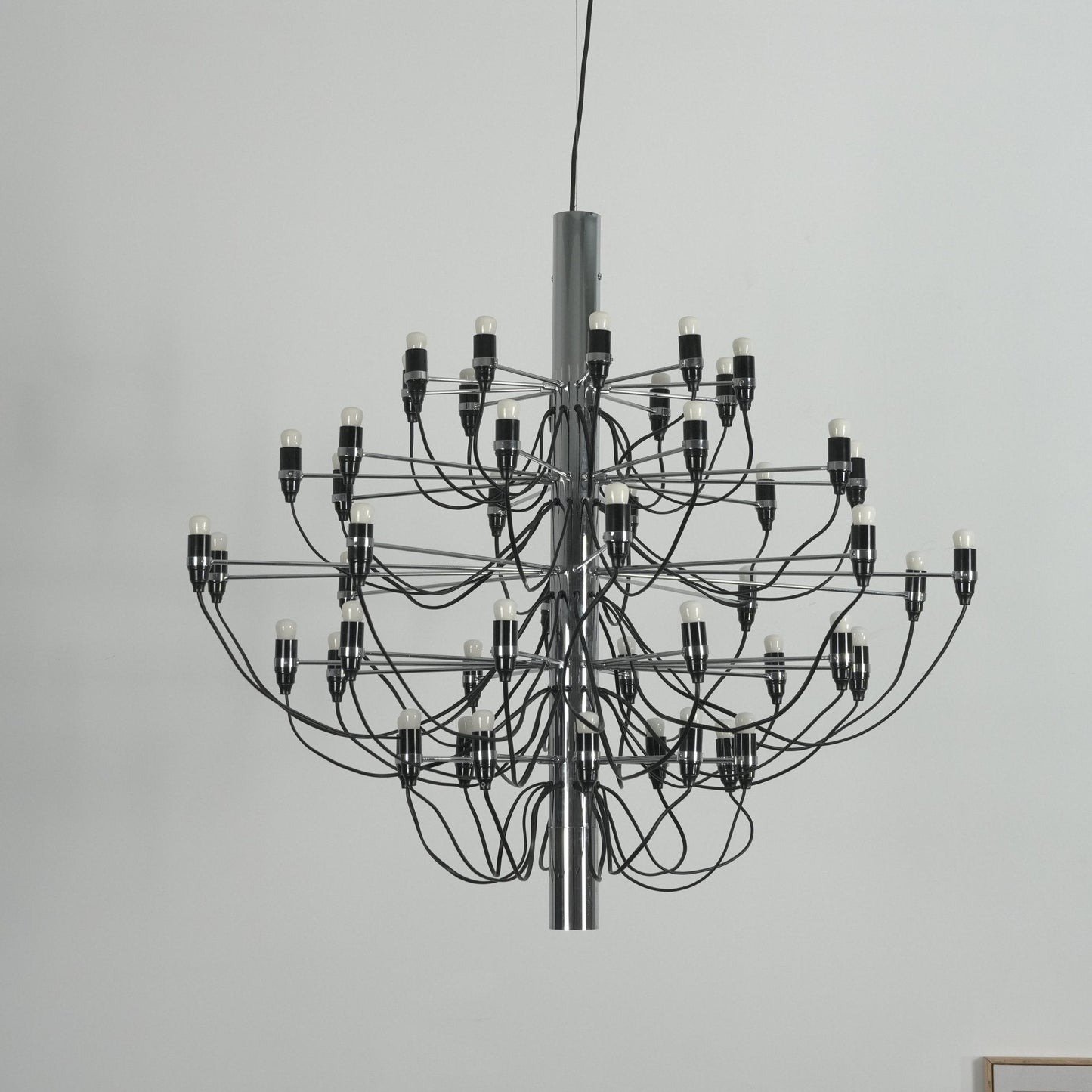 Matte Black Metal Chandelier — Modern Sculptural Statement