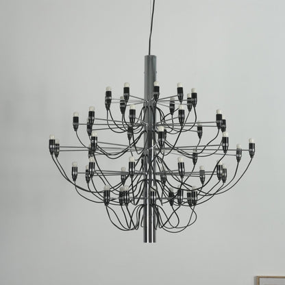 Matte Black Metal Chandelier — Modern Sculptural Statement