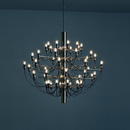 Matte Black Metal Chandelier — Modern Sculptural Statement