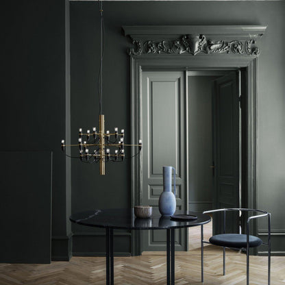 Matte Black Metal Chandelier — Modern Sculptural Statement