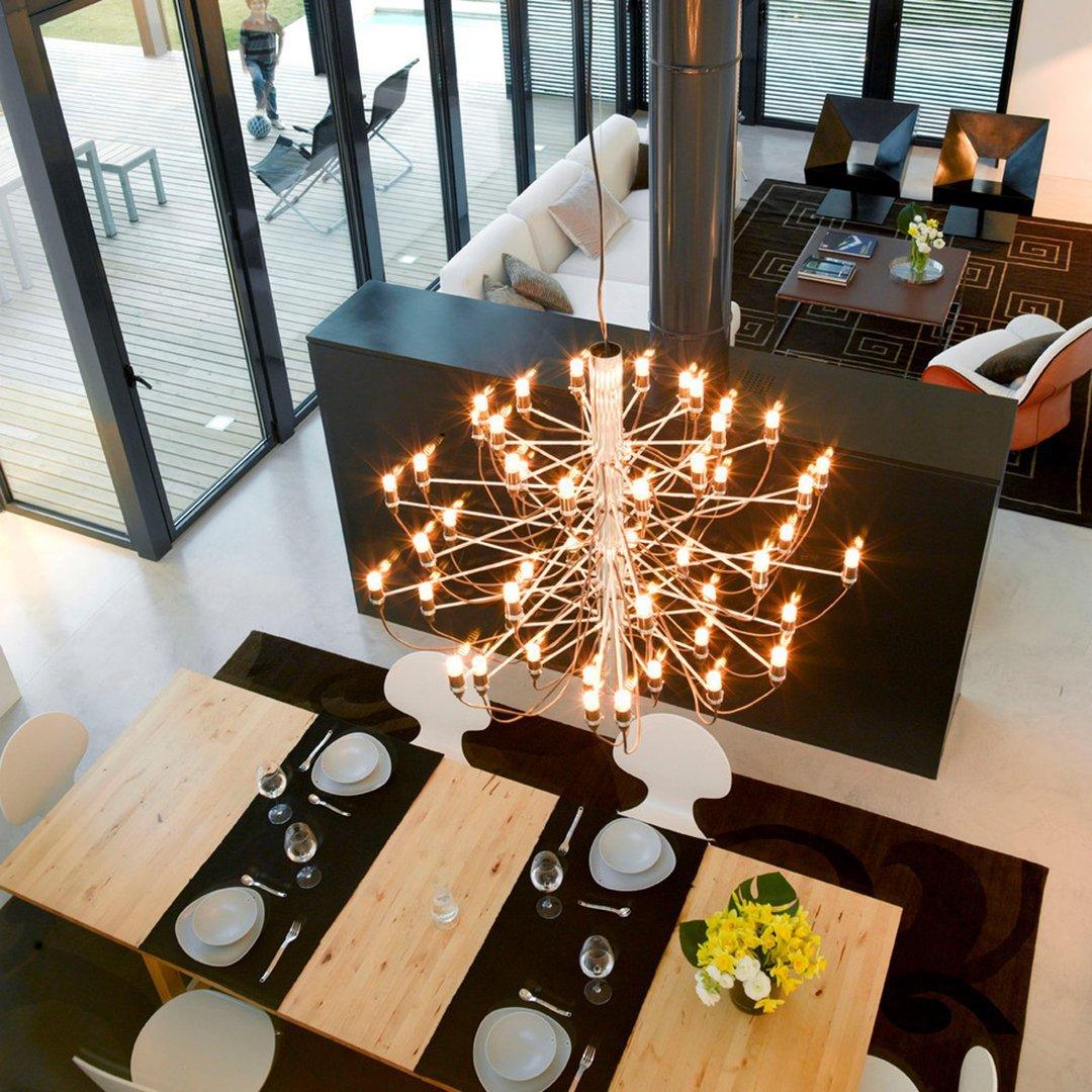 Matte Black Metal Chandelier — Modern Sculptural Statement - LumoTrot