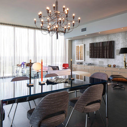 Matte Black Metal Chandelier — Modern Sculptural Statement