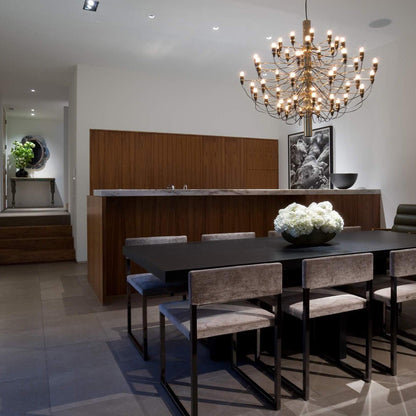 Matte Black Metal Chandelier — Modern Sculptural Statement