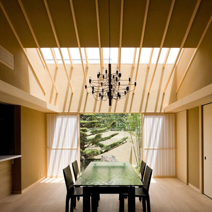 Matte Black Metal Chandelier — Modern Sculptural Statement