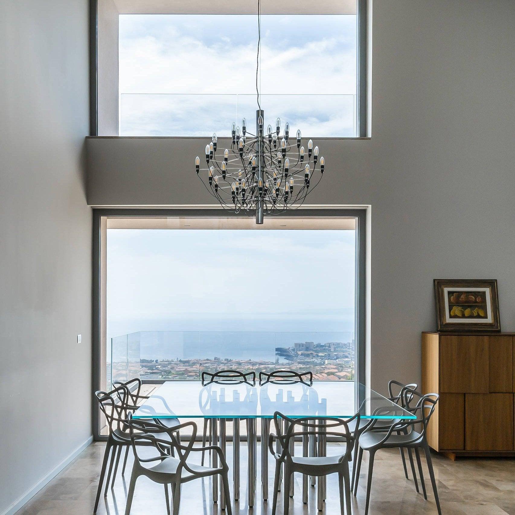 Matte Black Metal Chandelier — Modern Sculptural Statement
