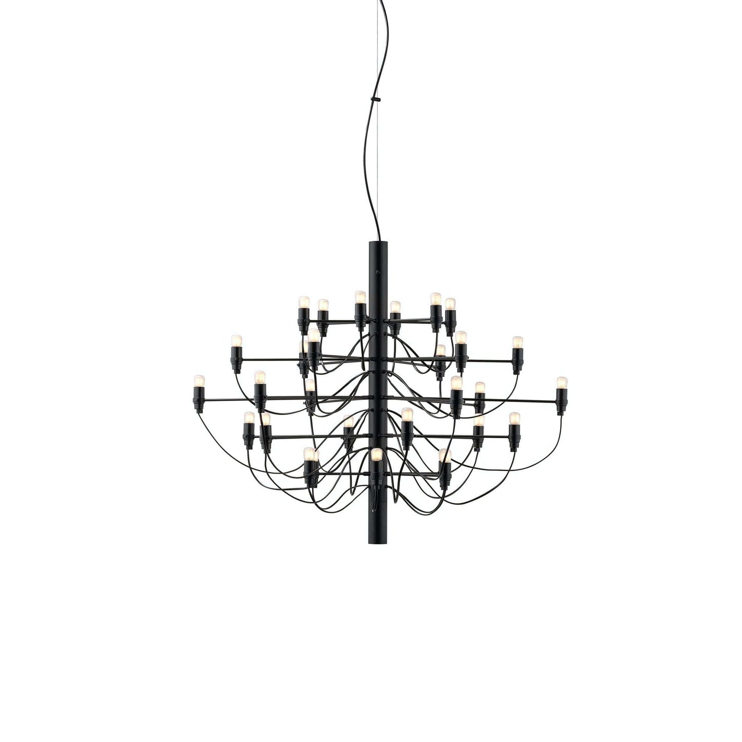 Matte Black Metal Chandelier — Modern Sculptural Statement