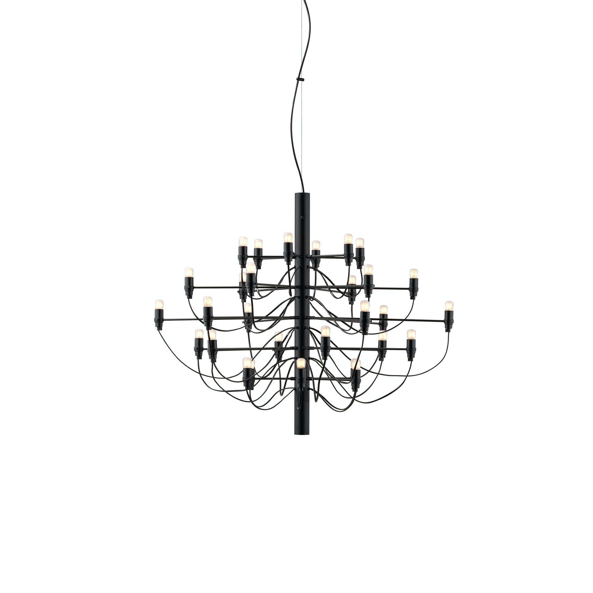 Matte Black Metal Chandelier — Modern Sculptural Statement
