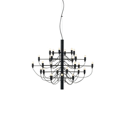 Matte Black Metal Chandelier — Modern Sculptural Statement