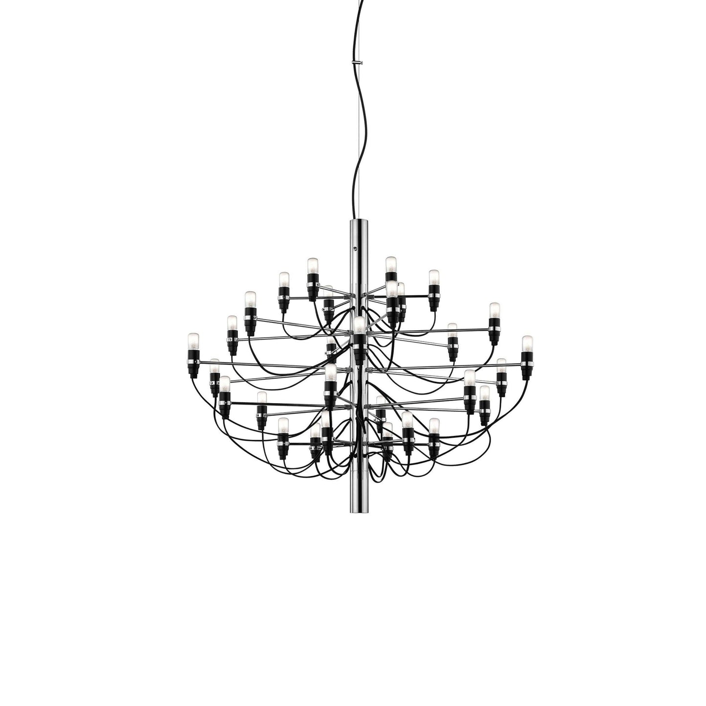 Matte Black Metal Chandelier — Modern Sculptural Statement