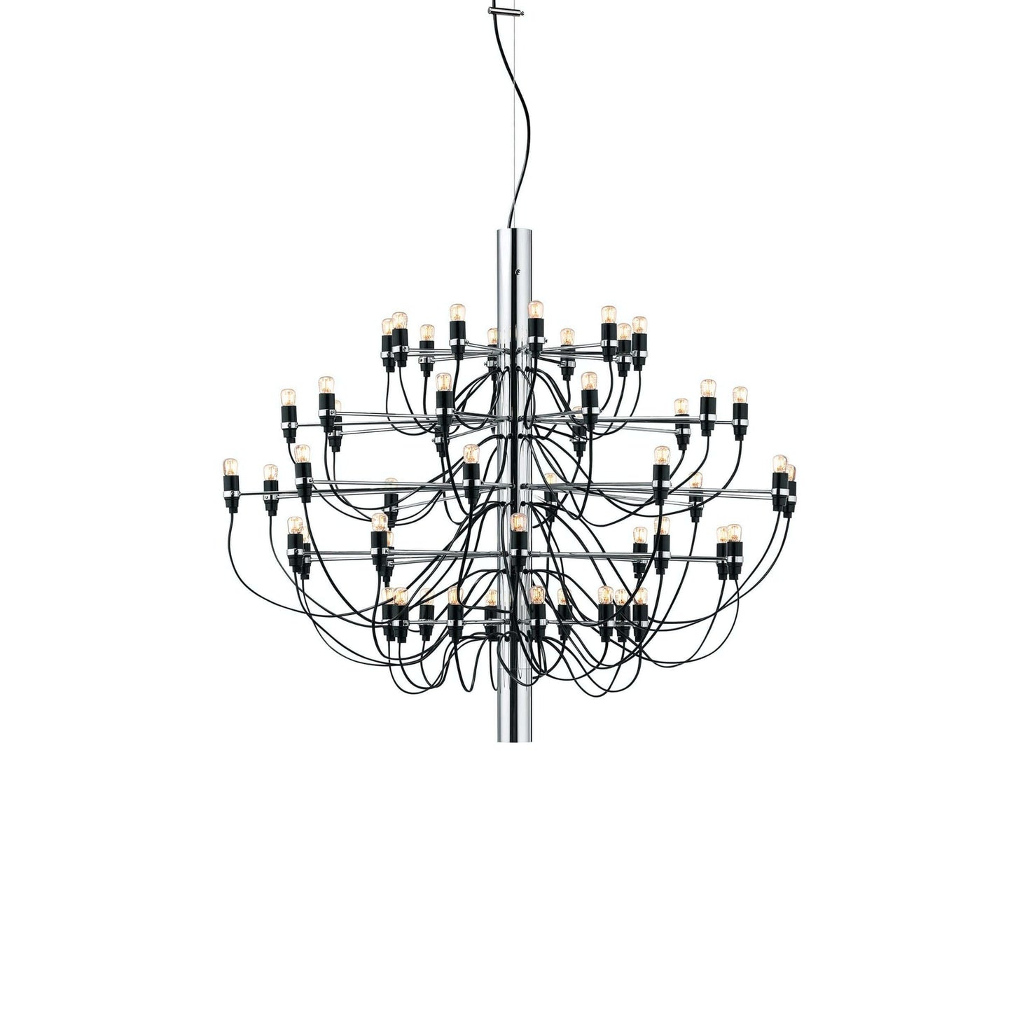 Matte Black Metal Chandelier — Modern Sculptural Statement