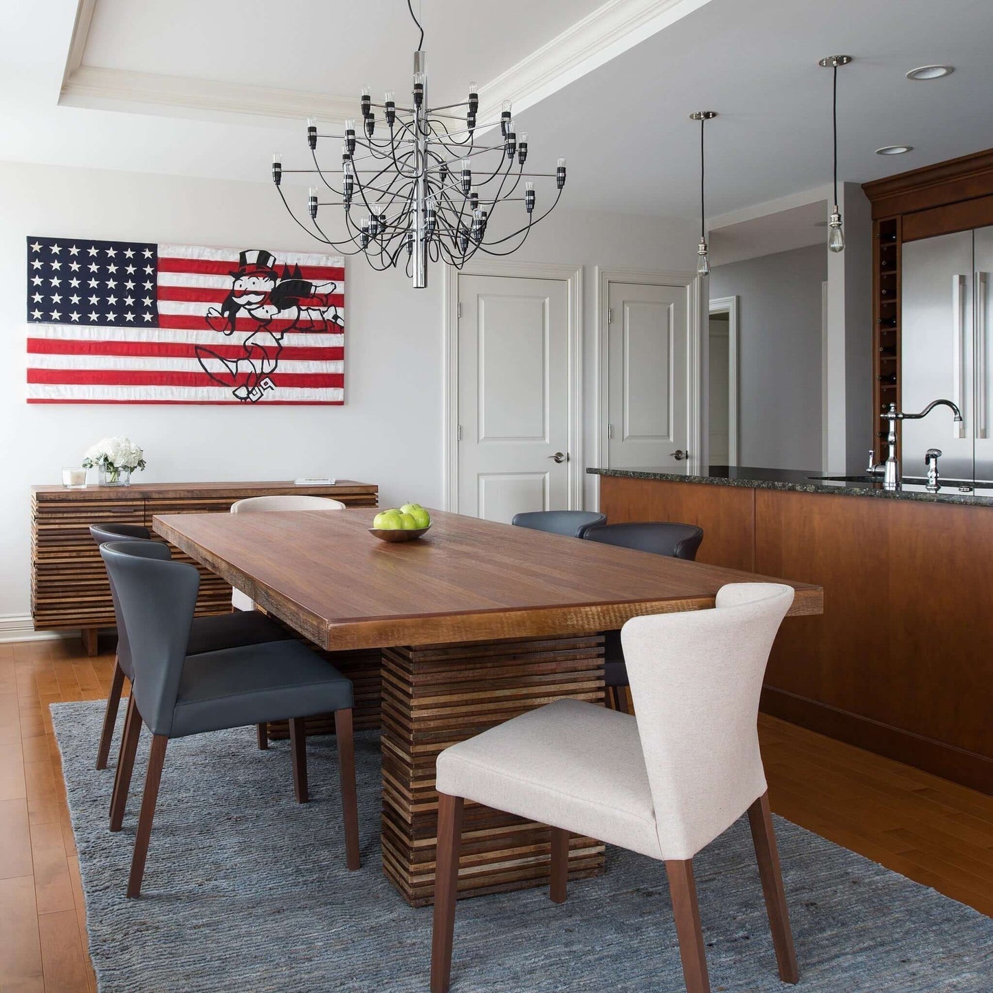 Matte Black Metal Chandelier — Modern Sculptural Statement