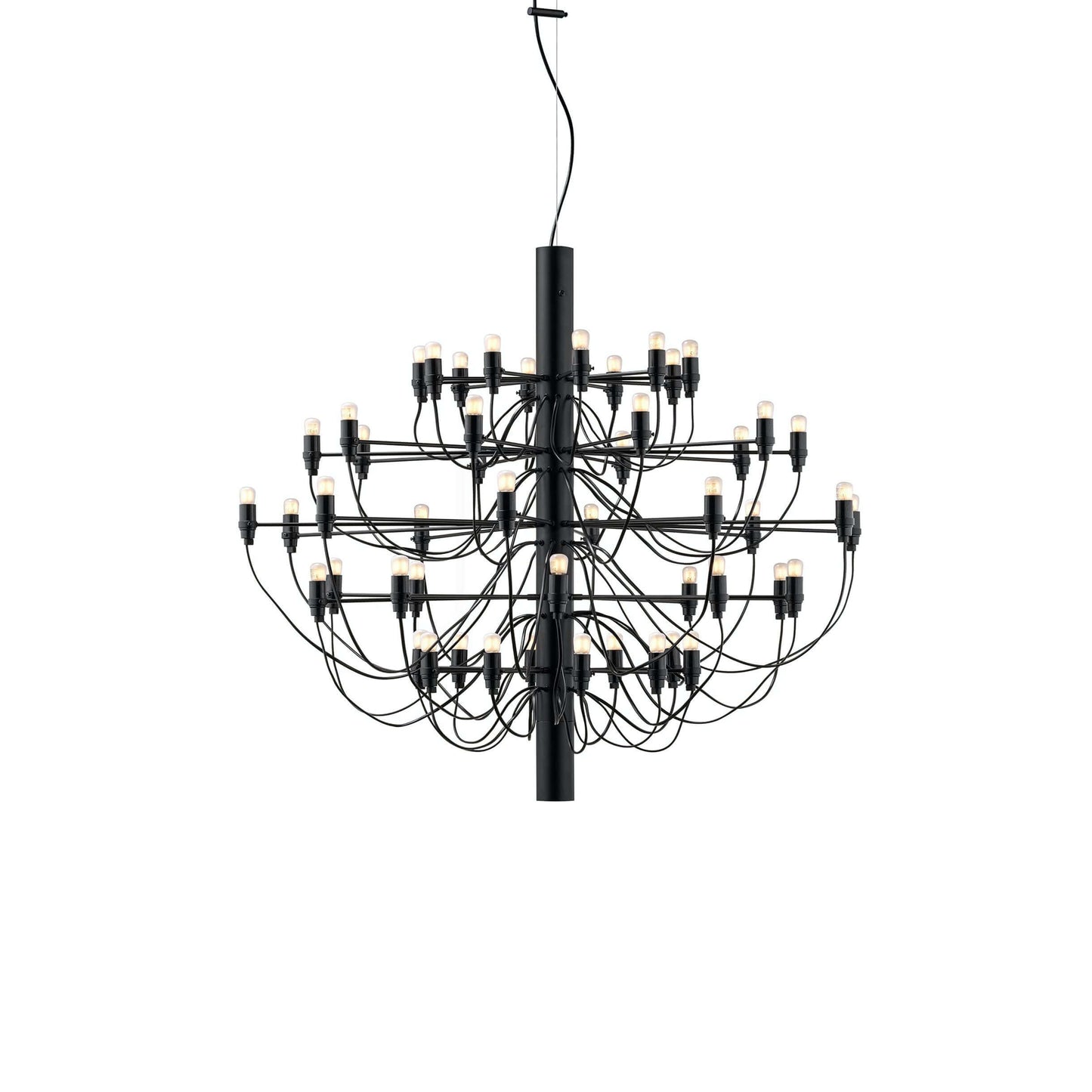 Matte Black Metal Chandelier — Modern Sculptural Statement