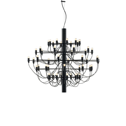 Matte Black Metal Chandelier — Modern Sculptural Statement