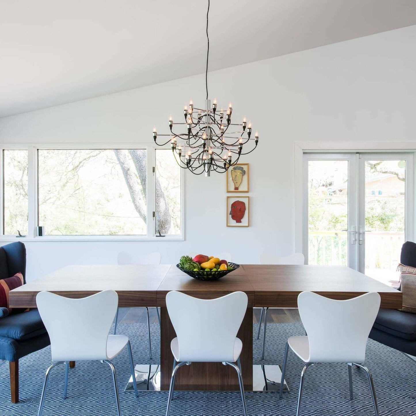 Matte Black Metal Chandelier — Modern Sculptural Statement